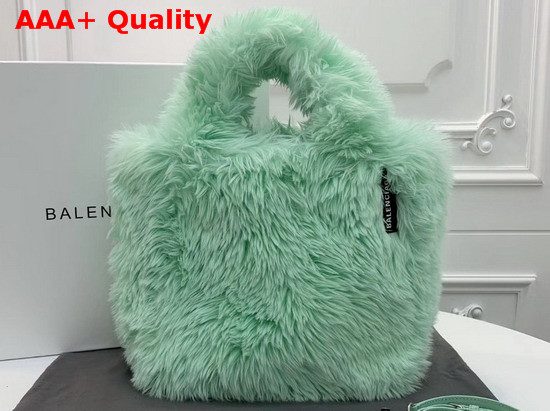 Balenciaga Everyday Tote XS Light Mint Fake Fur Replica