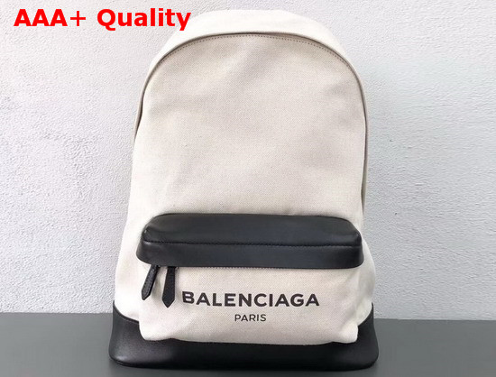 Balenciaga Navy Backpack Natural Cotton Canvas Replica