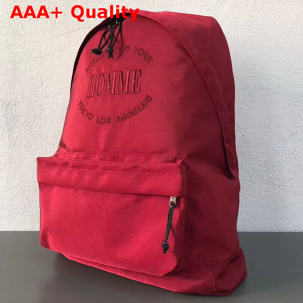 Balenciaga Explorer Backpack Red Nylon Backpack with Balenciaga Embroidered on The Front Replica