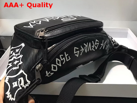 Balenciaga Explorer Beltpack Graffite Black and White Lambskin Belt Pack Replica