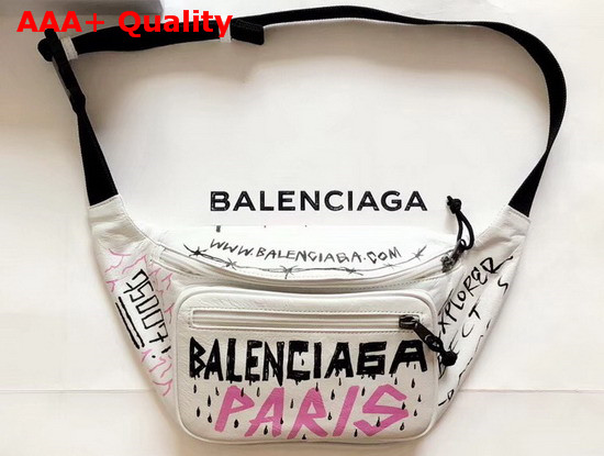 Balenciaga Explorer Beltpack Graffiti White Grey Replica