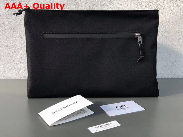 Balenciaga Explorer Pouch Black Nylon Pouch with Homme Embroidered On The Front Replica