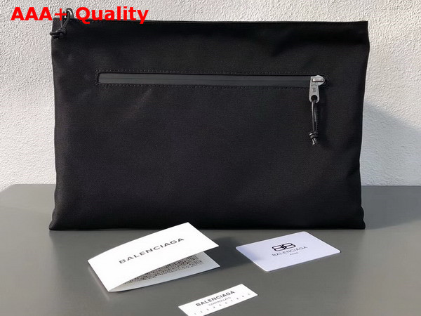 Balenciaga Explorer Pouch Black Nylon Pouch with Sinners Embroidered On The Front Replica