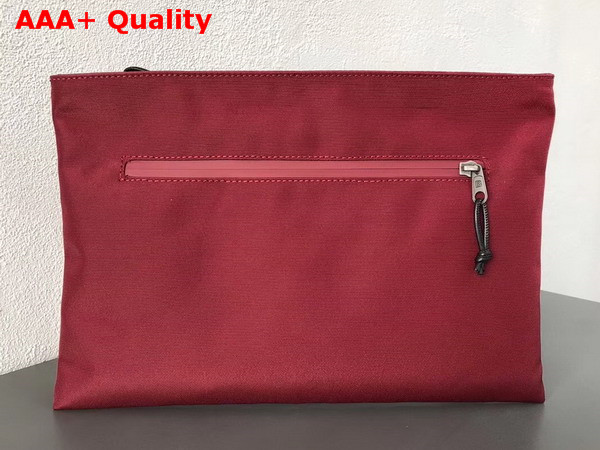 Balenciaga Explorer Pouch Burgundy Nylon Pouch with Homme Embroidered On The Front Replica