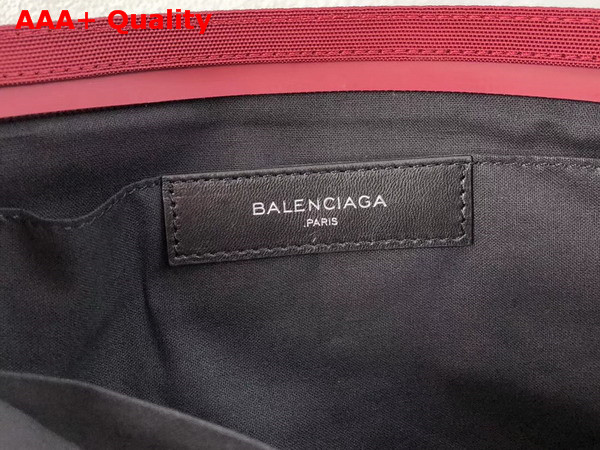 Balenciaga Explorer Pouch Burgundy Nylon Pouch with Homme Embroidered On The Front Replica