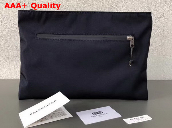 Balenciaga Explorer Pouch Navy Embroidered Balenciaga Mode Logo Replica