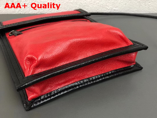 Balenciaga Explorer Pouch Strap Red and Black Calfskin Replica