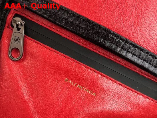 Balenciaga Explorer Pouch Strap Red and Black Calfskin Replica