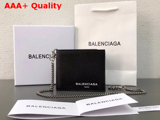 Balenciaga Explorer Square Wallet Chain Black Replica