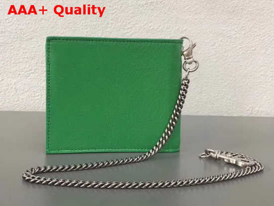 Balenciaga Explorer Square Wallet Chain Green Replica