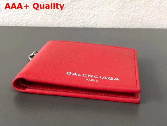 Balenciaga Explorer Square Wallet Chain Rouge Vif Clair Replica