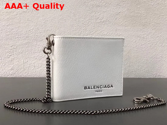 Balenciaga Explorer Square Wallet Chain White Replica