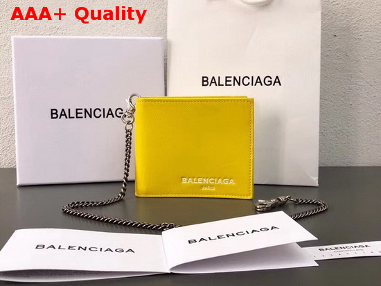 Balenciaga Explorer Square Wallet Chain Yellow Replica