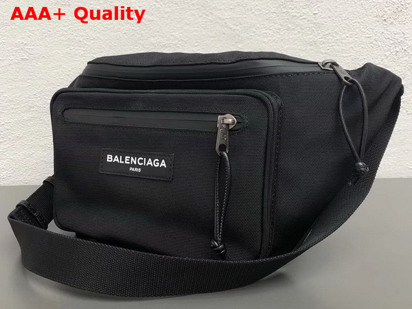 Balenciaga Explorer Zip Belt Bag in Black Nylon for Men Replica