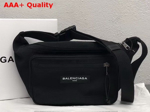 Balenciaga Explorer Zip Belt Bag in Black Nylon for Men Replica