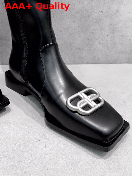 Balenciaga Flat Rim Boot in Black Smooth Calfskin Replica