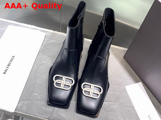 Balenciaga Flat Rim Zipped Bootie in Black Smooth Calfskin Replica