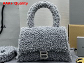 Balenciaga Furry Hourglass Small Handbag in Grey Technical Material Replica