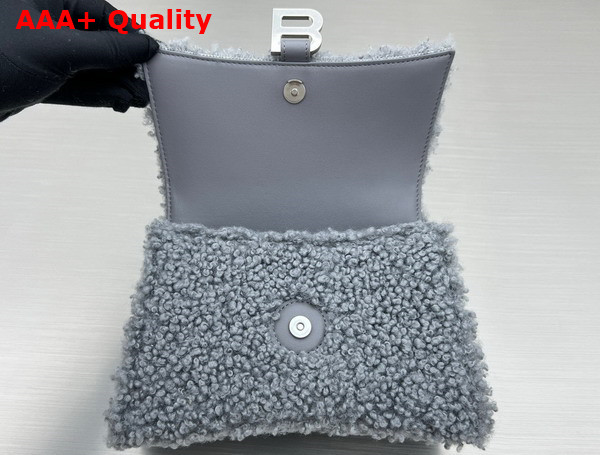 Balenciaga Furry Hourglass Small Handbag in Grey Technical Material Replica