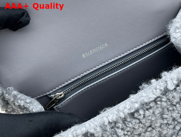 Balenciaga Furry Hourglass Small Handbag in Grey Technical Material Replica