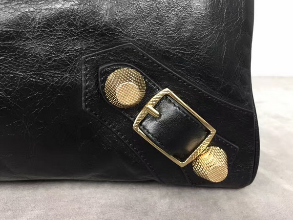 Balenciaga Giant City Handbag in Black Lambskin with Gold Hardware For Sale