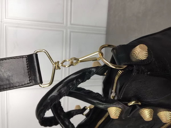 Balenciaga Giant City Handbag in Black Lambskin with Gold Hardware For Sale