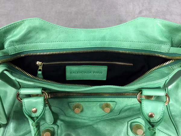 Balenciaga Giant City Handbag in Green Calfskin with Gold Hardware For Sale