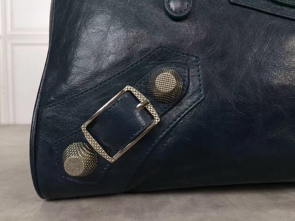 Balenciaga Giant City Handbag in Sapphire Blue Lambskin with Silver Metal Hardware For Sale