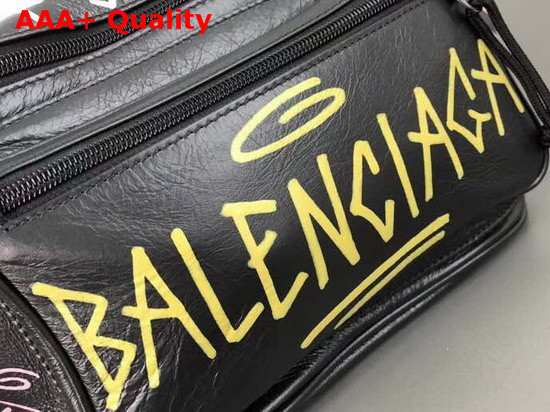 Balenciaga Graffiti Belt Bag in Black Replica