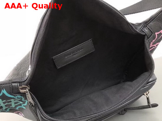 Balenciaga Graffiti Belt Bag in Black Replica