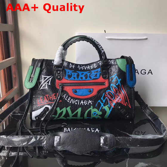 Balenciaga Graffiti Classic City Medium Sized Arena Graffiti All Over Bag Replica