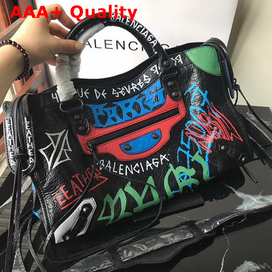 Balenciaga Graffiti Classic City Medium Sized Arena Graffiti All Over Bag Replica