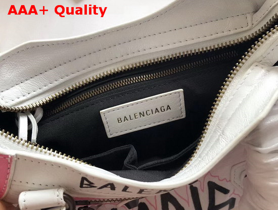 Balenciaga Graffiti Mini City Handbag White Grey Replica