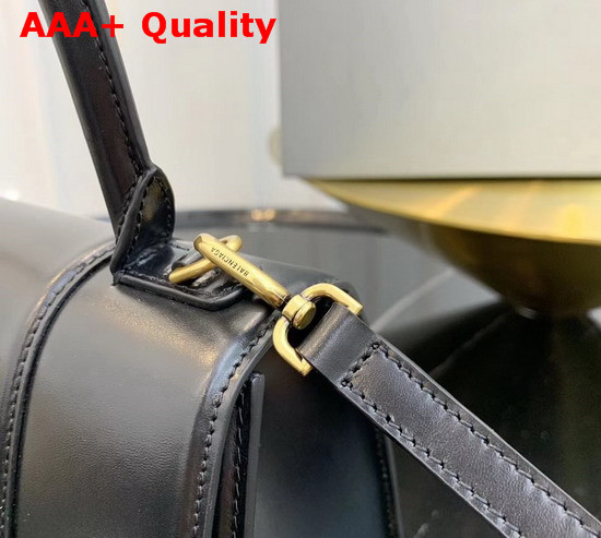 Balenciaga Hourglass Medium Top Handle Bag in Black Shiny Box Calfskin Replica