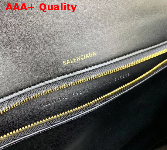 Balenciaga Hourglass Medium Top Handle Bag in Black Shiny Box Calfskin Replica