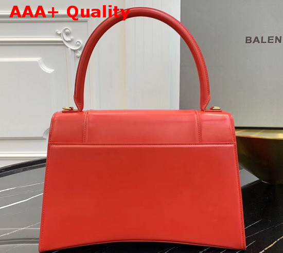 Balenciaga Hourglass Medium Top Handle Bag in Orange Shiny Box Calfskin Replica