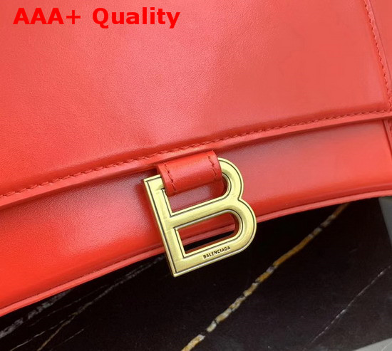 Balenciaga Hourglass Medium Top Handle Bag in Orange Shiny Box Calfskin Replica