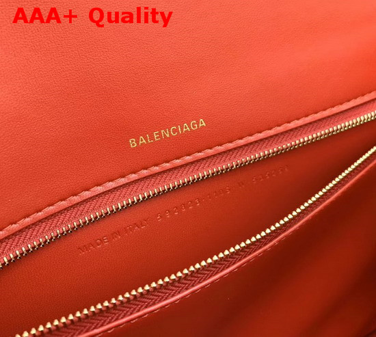 Balenciaga Hourglass Medium Top Handle Bag in Orange Shiny Box Calfskin Replica