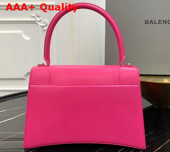 Balenciaga Hourglass Medium Top Handle Bag in Rose Shiny Box Calfskin Replica