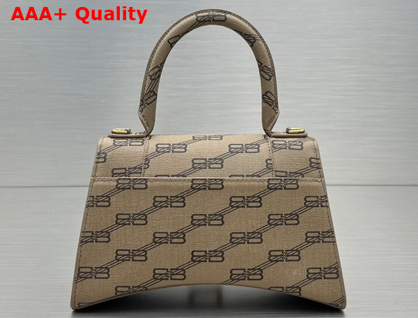 Balenciaga Hourglass Small Handbag in Beige and Brown BB Monogram Coated Canvas Replica