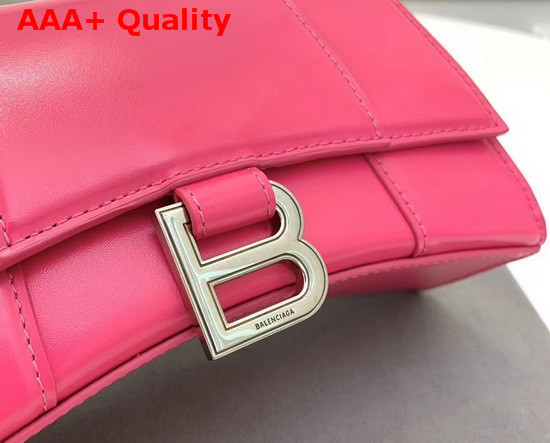 Balenciaga Hourglass Small Top Handle Bag in Rose Shiny Box Calfskin Replica