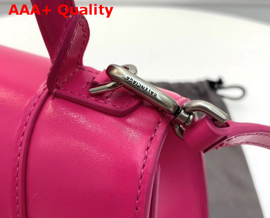 Balenciaga Hourglass Small Top Handle Bag in Rose Shiny Box Calfskin Replica