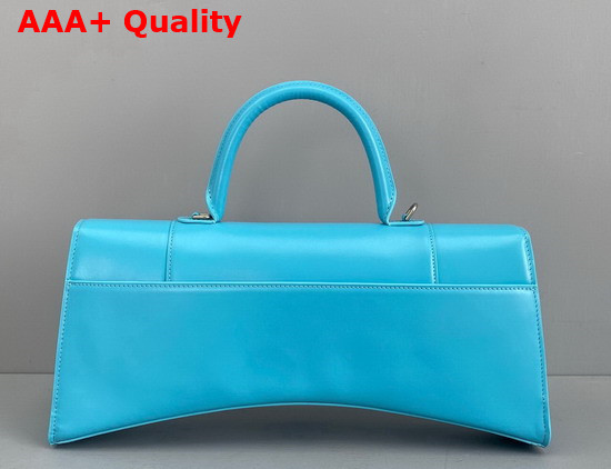 Balenciaga Hourglass Stretched Top Handle Bag in Blue Shiny Box Calfskin Replica