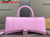 Balenciaga Hourglass Stretched Top Handle Bag in Light Purple Shiny Box Calfskin Replica