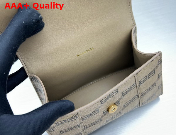 Balenciaga Hourglass XS Handbag in Beige and Brown BB Monogram Coated Canvas Replica