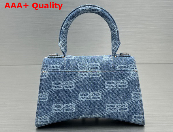 Balenciaga Hourglass XS Handbag in Blue BB Monogram Bleached Denim Replica