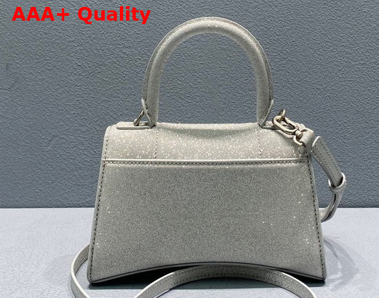 Balenciaga Hourglass XS Handbag in Glitter Material in Grey Replica