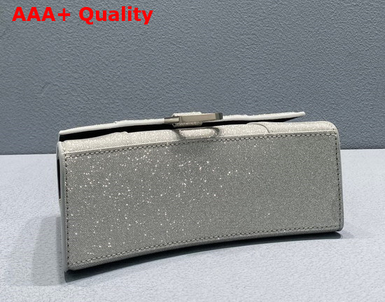 Balenciaga Hourglass XS Handbag in Glitter Material in Grey Replica