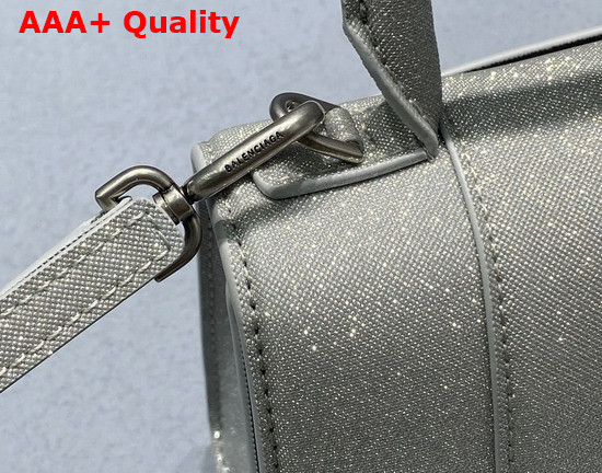 Balenciaga Hourglass XS Handbag in Glitter Material in Grey Replica