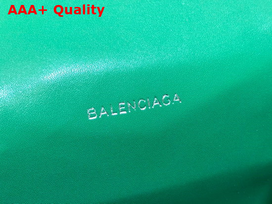 Balenciaga Hourglass XS Top Handbag in Green Shiny Crocodile Embossed Calfskin Aged Silver Hardware Replica